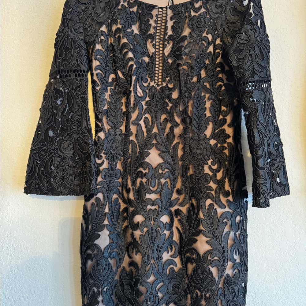 Aidan Mattox Black Lace Cocktail Dress – Size 4